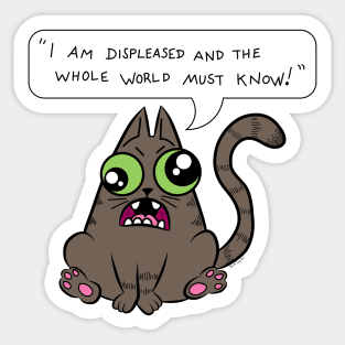Displeased Cat Sticker